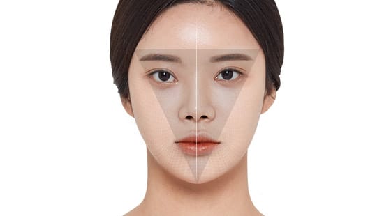 前顎の形態をみて顔の中心線を整列